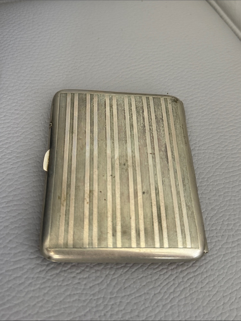 VINTAGE KLEVER KASE ART DECO NICKEL SILVER CIGARETTE CASE 1940’s - Picture 5 of 11